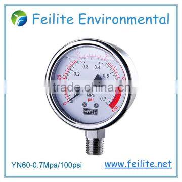 2.5" 60mm bottom connection bar pressure gauge