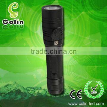 850Lm powerful aluminum led fleshlight torch with 18650 Rechargeable Lithium battery /2XCR123A