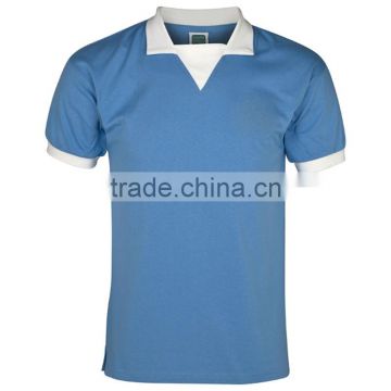 Sky blue plain soccer jersey with collar