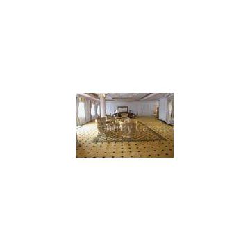 Dustproof Yellow Luxury Handmade Wool Drawing Room Carpets With Loop Pile