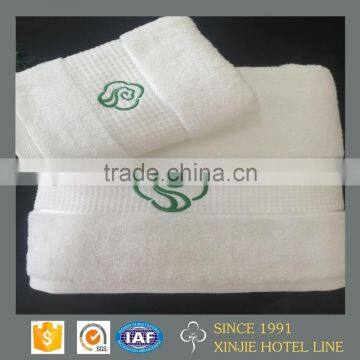 Luxury combed white Dobby towels with customized logo