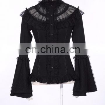 Gothic flared long sleeve shirt with flared sleeves