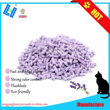 Pet supply:  tofu cat litter with lavender scent， fast clump, odor control