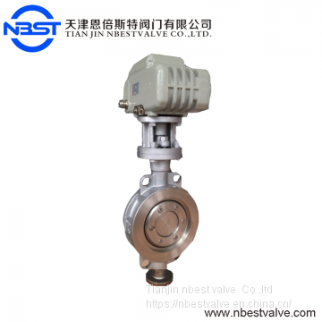 DN100 D972H-16P Motorized high performance wafer SS304 butterfly valve