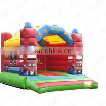 fire truck plastic slide inflatable bouncer house saw bouncing castle