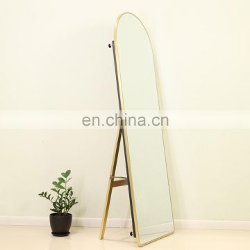 arch gold metal frame floor free stand full length mirror dressing mirror