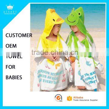 100% Cotton Velour Children Hooded / Kids Poncho / Design Kids Beach Towel With Hood