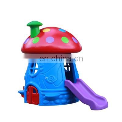 mushroom children outdoor plastic play house with two slides toys
