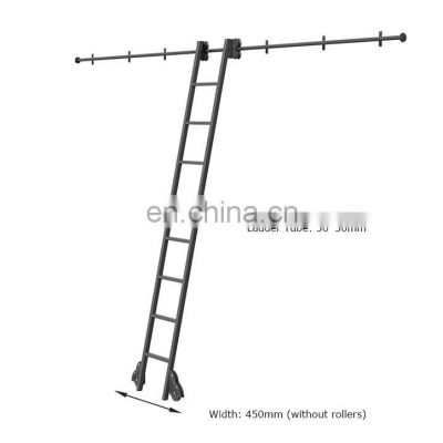 Factory ladder shelf durable steps ladder telescopic ladder with sliding rollers
