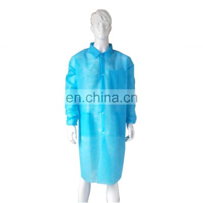 Disposable Factory Non-woven PP Lab Coat Visit Gown