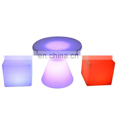 changing color light plastic bar stool cube led chair commercial led bar furniture patio chair