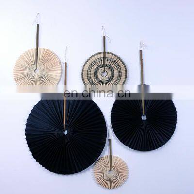 Collection Of Handwoven Bamboo Fan Wall Hanging Set Custom Color High Quality Cheap Wholesale Vietnam Manufacturer