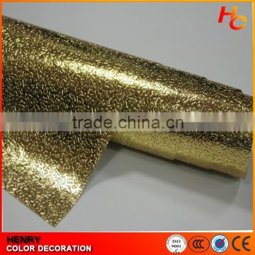 2016 factory price golden color reflective metallic self adhesive pvc film