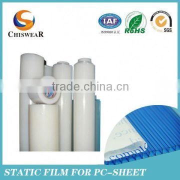 plastic film for glass--UV resistance