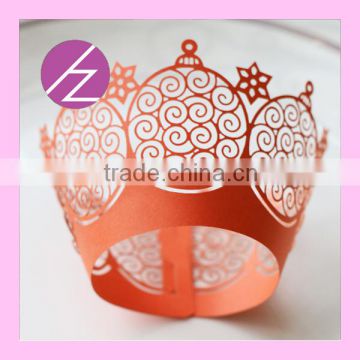 Top selling customized decorative laser cut cupcake wrapper for wedding DG-98
