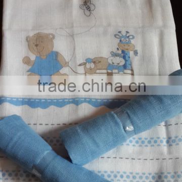 printed100%cotton baby diaper/baby napkin