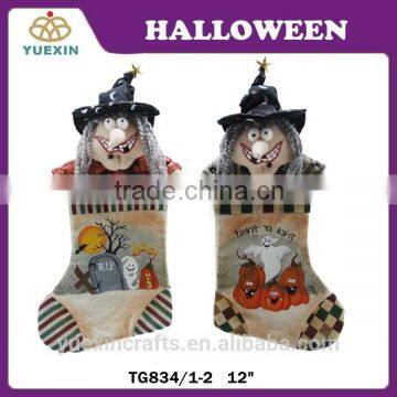 2015 Halloween 12" Stocking with 3D Witch Decoration Head