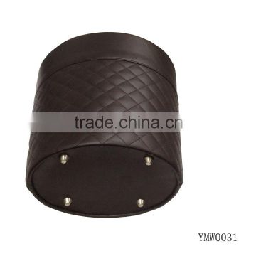 Leather Waste Bin with Metal Standing Set