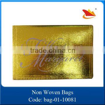 fashion golden shining waterproof bags custom non woven bag