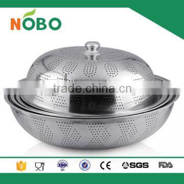 Punching stainless steel food cover with bead