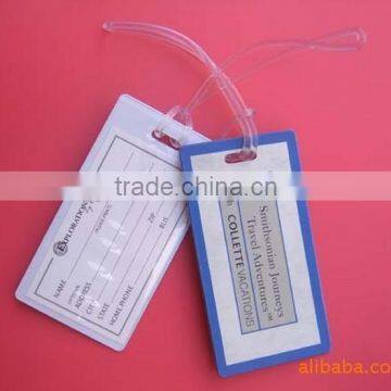 hot sale hard plastic luggage tag with pocket on back (PT-261)