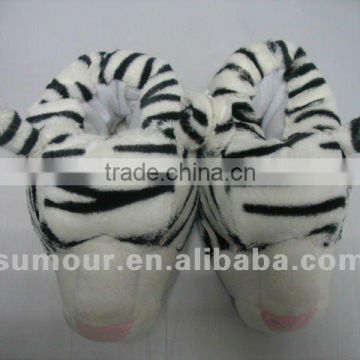 Plush Zebra Slipper