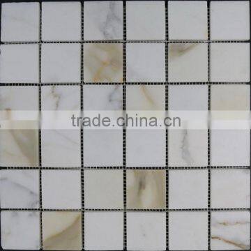 48x48mm chips calacata gold marble mosaic polished