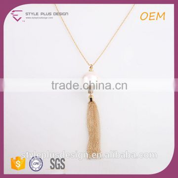 N74346I01 Different Types Of Custom Fake Gold Pearl Long Tassel Pendant Necklace Chains Jewelry Models Pearl Updated Market