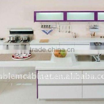 Glaze white Melamine kitchen cabinets