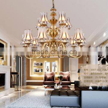 Hot sale Classical European Style All Copper Crystal chandelier Light for hotel,Villa,Restaurant
