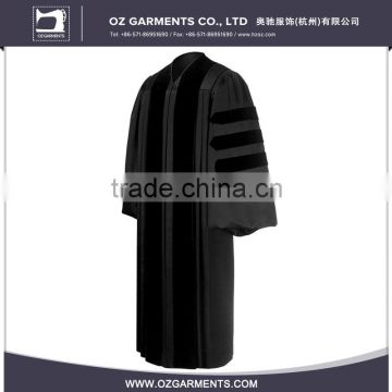 Factory Directly Provide High Quality Deluxe Black Clergy Robe