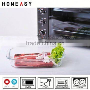 Clear glass oven safe glass tray