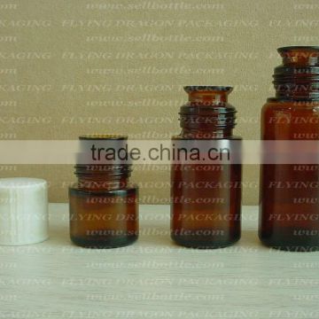 Different sizes of Wide mouth Amber essential oil bottle