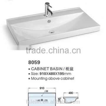 LELIN L90cm ceramic cabinet basin bathroom vanities top bathroom basin sink of LT-088