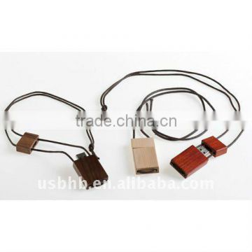 2013 newest design 8gb wooden usb flash drive with lanyard