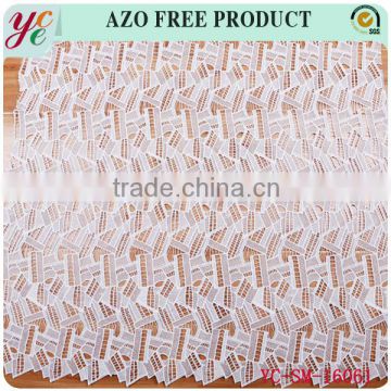 Fashion white irregular strips woven lace fabric embroidery stone for garment