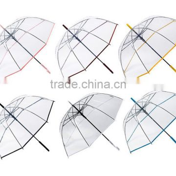 Shangyu honsen Rubber Crook Handle Straight clear Umbrella                        
                                                Quality Choice