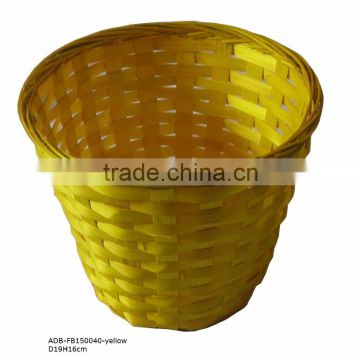 Round colored laundry bamboo basket