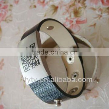 leather QR code bracelet