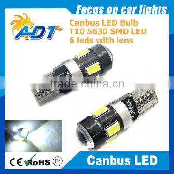Hot sale T10 led smd bulb 194 168 W5W 5630 LED 6 SMD White auto car led light