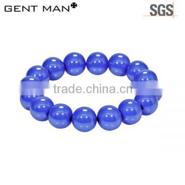 Blue Agate Big Beads Bracelet for Men