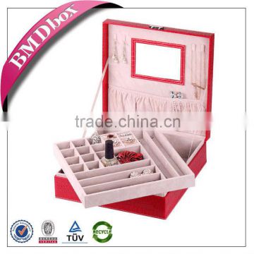 high quality faux leather mdf made jewelry boxes
