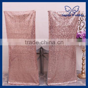 CH004HA popular Discount cheap wedding metalic rose gold sequin chair cover