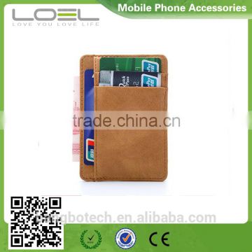 multifunction leather card holder with money compartment