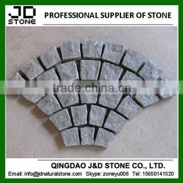 granite paving stone/ parking stones cubes/ fan shape granite interlocking cubes