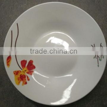 factory wholesale 9" deep soup plate with flower design