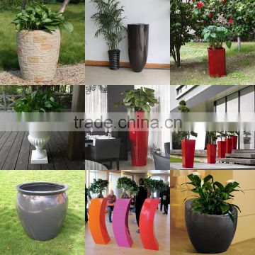 various shape various color fiberglass plants container and flowers pots