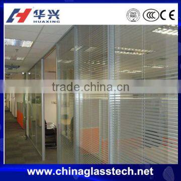 Size customized modern tempered glass interior doors with glass inserts