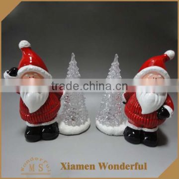 holiday supplies christmas home decorations santa claus figurine with led light