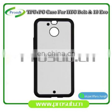 2d sublimation heat transfer PC +TPU silicon blank cell phone case with metal sheet for Prosub-Bolt & 10 Evo